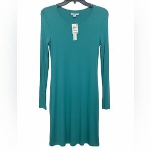 Bar III teal body con dress long sleeve trendy midi dress party fall sexy dress